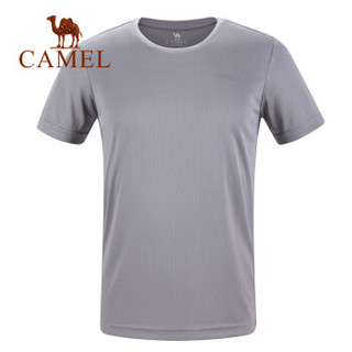 骆驼（CAMEL）瑜伽服上衣短袖速干男女款宽松跑步健身服运动T恤 T9S2Y6147/T9S1Y6146 灰色 男 XXXL