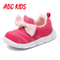 abckids童鞋 女童宝宝经典毛毛虫运动鞋春秋休闲跑步鞋Y83125050D 玫红/粉红30码