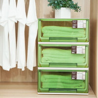 禧天龙Citylong 透明储物柜 抽屉收纳柜 环保塑料收纳箱衣柜玩具整理柜 22L绿色3个装5115
