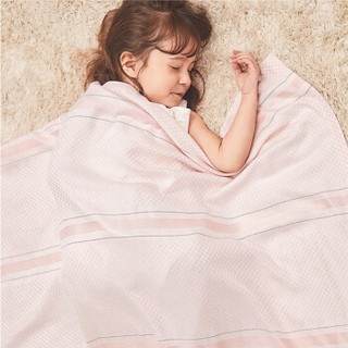 贝谷贝谷 婴儿毯子婴儿盖被竹纤维儿童毯空调被 新生儿冰丝毯 童蔓款粉色 110*130cm