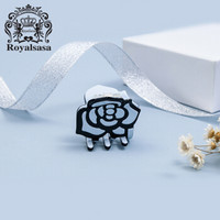 Royal sasa 皇家莎莎(Royalsasa)发夹抓夹发饰花朵女头饰品简约盘发卡小发抓头花 蓝色