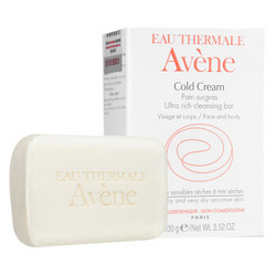 法国进口 雅漾 (Avene)洁面皂冷霜滋润皂100g/块 洗面 欧洲配方温和清洁舒缓敏感 *3件