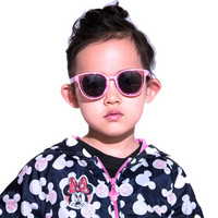 迪士尼（Disney）儿童太阳镜男女童墨镜小孩防紫外线眼镜 CT4粉框