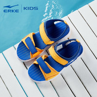 鸿星尔克（ERKE）童鞋男儿童凉鞋露脚趾小孩沙滩鞋 63116210052 古蓝/鲜橙 38码
