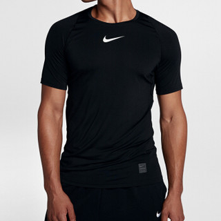 耐克NIKE 男子 紧身 T恤 NIKE PRO TOP 训练 短袖 838094-010黑色XL码