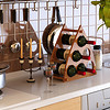 慧乐家 置物架 欧式实木酒吧餐厅摆件创意葡萄酒木制展示架时尚创意红酒架 咖啡色 33022