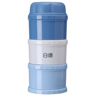 日康（rikang） 奶粉盒 便携 辅食盒零食盒 奶粉格奶粉分装盒三层（蓝）RK-N6011