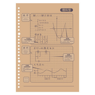 广博(GuangBo)100张活页替芯学生替换笔记本子文具用品 理科款GBH0560