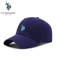 美国马球协会 U.S. POLO ASSN.U.S.POLO 帽子男女四季通用棒球帽防晒遮阳帽潮流鸭舌帽运动经典纯色街舞嘻哈帽 SMZOO-60004 藏蓝