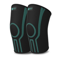 米客 运动护膝（一对装）护具装备轻薄透气膝盖保护套 MK1612-02  黑色+湖蓝色  M码