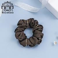 Royal sasa 皇家莎莎（Royalsasa）头花发饰丸子头盘发器发圈布艺发绳扎头发头绳头饰品 咖色
