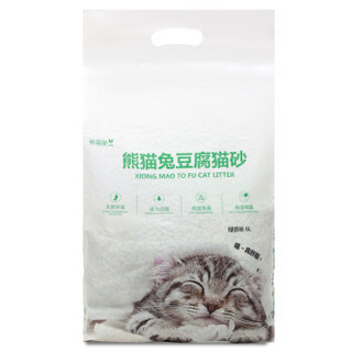 熊猫兔 无尘豆腐猫砂6L 绿茶味豆腐猫砂猫沙猫咪用品 绿茶味