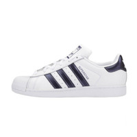 adidas 阿迪达斯 三叶草 经典贝壳头 白底蓝杠 休闲女鞋 PERSTAR CG5464 白色 38.5