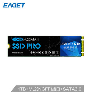 忆捷（EAGET）1TB 固态硬盘 M.2(NGFF)接口 迷你小巧静音防震 S300L系列(2280) 大容量 三年换新
