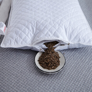 恒源祥 荞麦壳枕头 (白色、单人、48*74cm、一只装、花草枕)