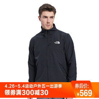 THE NORTH FACE 北面 户外防拒泼水男士软壳夹克外套 NF0A3VQK 黑色 XXXL