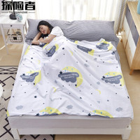 探险者TANXIANZHE户外旅行全棉印花睡袋便携式酒店宾馆隔脏内胆卫生床单云里的梦双人款180*230CM