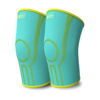 米客 运动护膝（一对装）装备男女羽毛球风湿老寒腿膝盖护具 MK1611-02 湖蓝色+荧光黄 M码