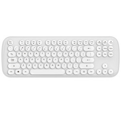 摩天手(Mofii)Candy Plus 无线蓝牙双模键盘 圆形巧克力按键 办公 家用苹果笔记本 台式机电脑 白色