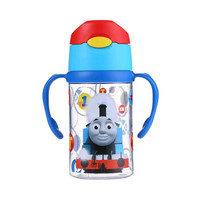 托马斯和朋友(Thomas&Friends)儿童水杯tritan宝宝吸管杯双柄夏季冷水杯吸管水杯300ml 蓝柄6579TM