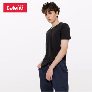 班尼路（Baleno）T恤男 2019年夏季棉质V领短袖上衣宽松打底衫男 88902701 00A XXL *6件
