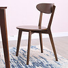 香木语 实木餐椅交叉椅北欧简约咖啡椅餐厅靠背椅创意书桌椅可叠放 胡桃色3727