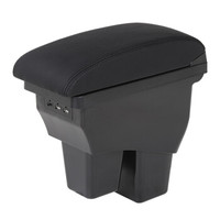 十虎2018款新飞度真皮扶手箱2014款中央扶手箱免打孔手扶箱2016款新飞度改装原装扶手箱 真皮款黑色黑线