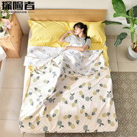 探险者TANXIANZHE优质纯棉印花隔脏睡袋户外旅行酒店住宿便携式隔脏内胆菠萝双人加宽180