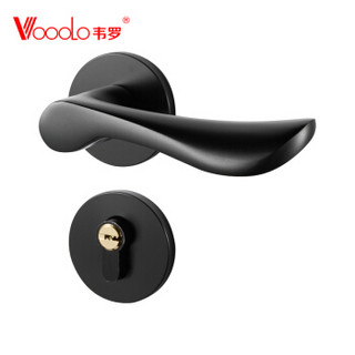 韦罗 VOOOLO美式门锁室内卧室房门实木门分体锁具 黑色复古静音门锁家用锁门把手