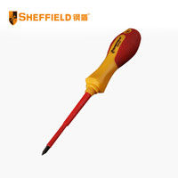 钢盾 SHEFFIELD S057403 双色绝缘一字十字螺丝刀十字一字绝缘螺丝批维修工具 双色绝缘十字螺丝刀PH2x100mm
