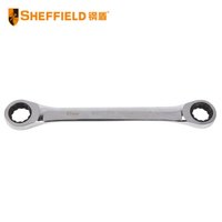 钢盾 SHEFFIELD S019017 五金工具 公制精抛光 双梅花快速扳手 棘轮快扳 公制精抛光双梅花快扳17x19mm