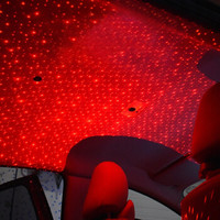 华饰 汽车星空顶灯 抖音气氛灯改装车顶棚满天星流星雨 USB车内氛围灯车载声控灯装饰 常亮款红光满天星