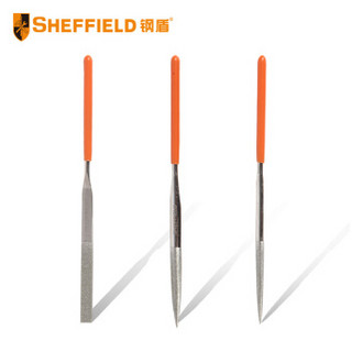 钢盾 SHEFFIELD S090105 五金维修 工具套装 塑柄金刚石 钳工整形锉刀金刚石尖头半元锉(4x160mm)