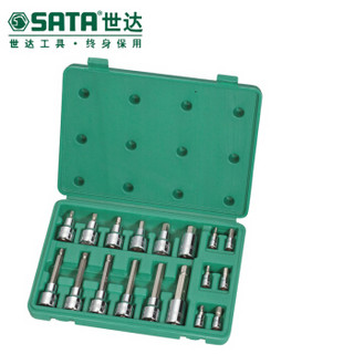 世达（SATA）18件套6.3Mx12.5MM系列六角旋具套筒组套 绿 09053