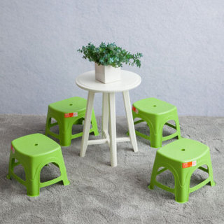 禧天龙 Citylong 塑料换鞋凳子 简易垫脚小板凳家用休闲椅凳防滑凳加厚浴室凳 矮凳 草绿色 1个装 2051