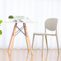 禧天龙 Citylong 塑料椅简约靠背椅子休闲餐桌椅家用成人椅北欧风可叠加 D-8821 暖灰色一个装