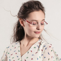 纳尼尼进口老花镜男女轻薄时尚CP1 折叠便携高清舒适老花眼镜 红色200度