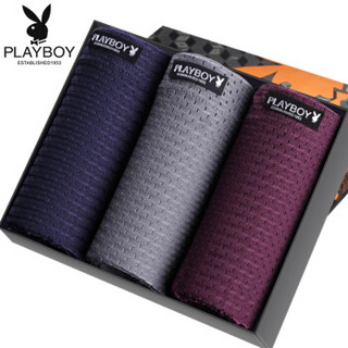 PLAYBOY 花花公子 网眼冰丝内裤男士内裤透气平角裤短裤男夏季款 5347 多色 XXL (多色、XXL、平角裤、冰丝)