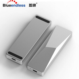 蓝硕 BLUEENDLESS PC280AC M.2转Type-c移动硬盘盒USB3.1固态SSD全铝外置盒 外置NVME 10Gbps-掀盖式银色