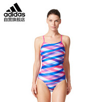 阿迪达斯 adidas 女士泳衣时尚休闲全身印花修身显瘦高弹舒适耐氯 CV5672 A/M