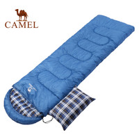 骆驼 CAMEL睡袋户外旅行 秋冬季加厚露营防寒单人可拼接睡袋便携隔脏 A8W03004 蓝色左 1.8KG