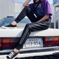 俞兆林 2019夏季新款女装韩版束口运动裤百搭九分休闲裤 YWKX192325 黑色 XL