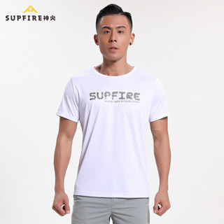 Surefire 神火 19年春夏新款时尚印花弹力透气快干圆领户外短袖 Y020016 白色 L