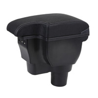 十虎 现代瑞纳专用俄现代GETZ真皮扶手箱17新款瑞纳改装一体悦纳瑞奕手扶箱免打孔伊兰特中央储物箱 黑色白线