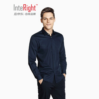 INTERIGHT 缎面丝光棉 暗门襟 商务休闲 长袖衬衫 +凑单品