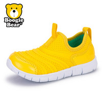 Boogie Bear 韩国童鞋2018春季新款儿童毛毛虫男童运动鞋女童鞋防滑 BB181S1703 黄色 27