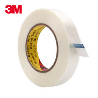 3M 思高 透明纤维胶带 1卷装(10mm*55m)条纹玻璃纤维布胶 家装建材 固定捆扎 抗拉强 耐高温纤维胶带