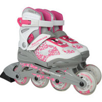 罗勒布雷德 Rollerblade 溜冰鞋 儿童轮滑鞋男女可调旱冰鞋直排滑轮鞋thunder粉白色S码