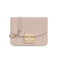 FURLA 芙拉 METROPOLIS系列 SS19 MAIN 女士 裸粉色 牛皮革 S号 斜挎单肩包小方包993733