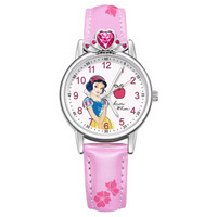 Disney 迪士尼 公主系列 T1121P 儿童石英手表 28mm 白色 粉色 皮质